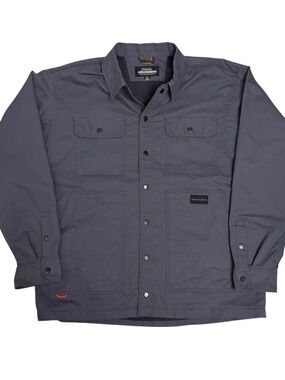 GRUNDENS FISHING JETTY Shacket Grey Work Coat Fleece Lined Jacket Mens XL
